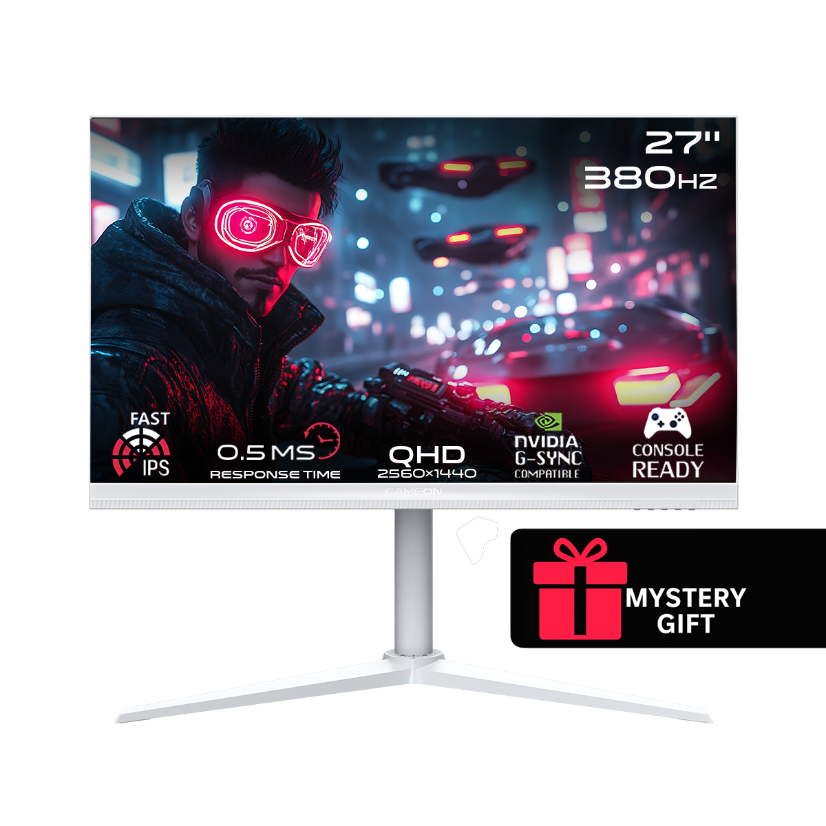 GAMEON GOAP27QHD380IPS Artic Pro Series 27" QHD, 380Hz, MPRT 0.5ms, HDMI 2.1, Fast IPS Gaming Monitor (Supports PS5) - White