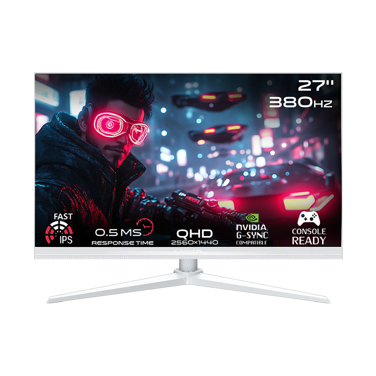 GAMEON 27" QHD 380Hz Monitor + 24" FHD 190Hz Monitor + Gaming Desk