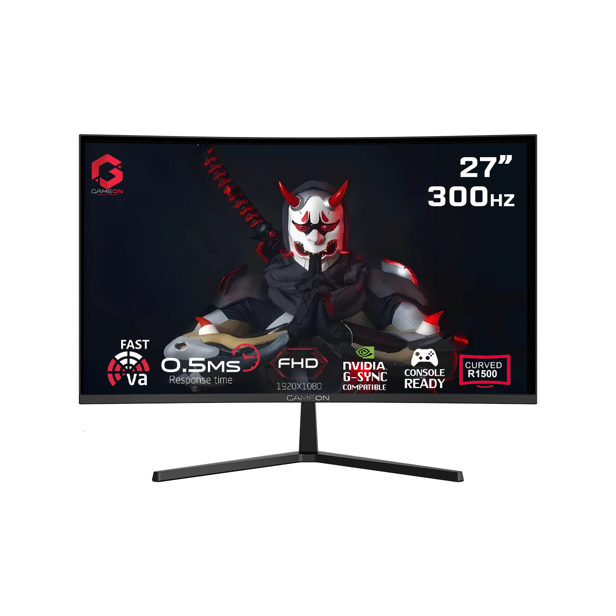GAMEON GOC27F300 27'' ,300Hz, FHD, 0.5Ms, Fast VA Curved R1500, HDMI 2.1 Gaming Monitor