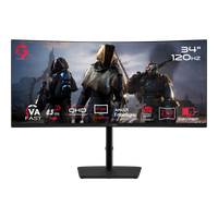 GAMEON GOC34WQHD120VA Spectra Pro Series 34" WQHD, 120Hz, MPRT 0.5ms, HDMI 2.1, Fast VA Panel Curved Gaming Monitor 1500R 21:9 (Supports PS5) - Black
