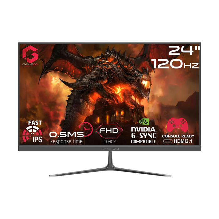 GAMEON 27" QHD 240Hz Monitor + 24" FHD 120Hz Monitor + Dual Monitor Arm