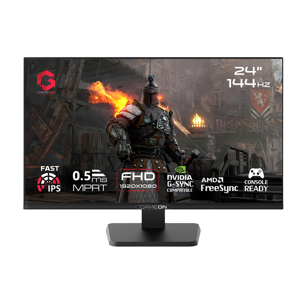 GAMEON GOES24FHD144IPS Essential Series 24" FHD, 144Hz, MPRT 0.5ms, HDMI 2.1, Fast IPS Gaming Monitor (Supports PS5) - Black