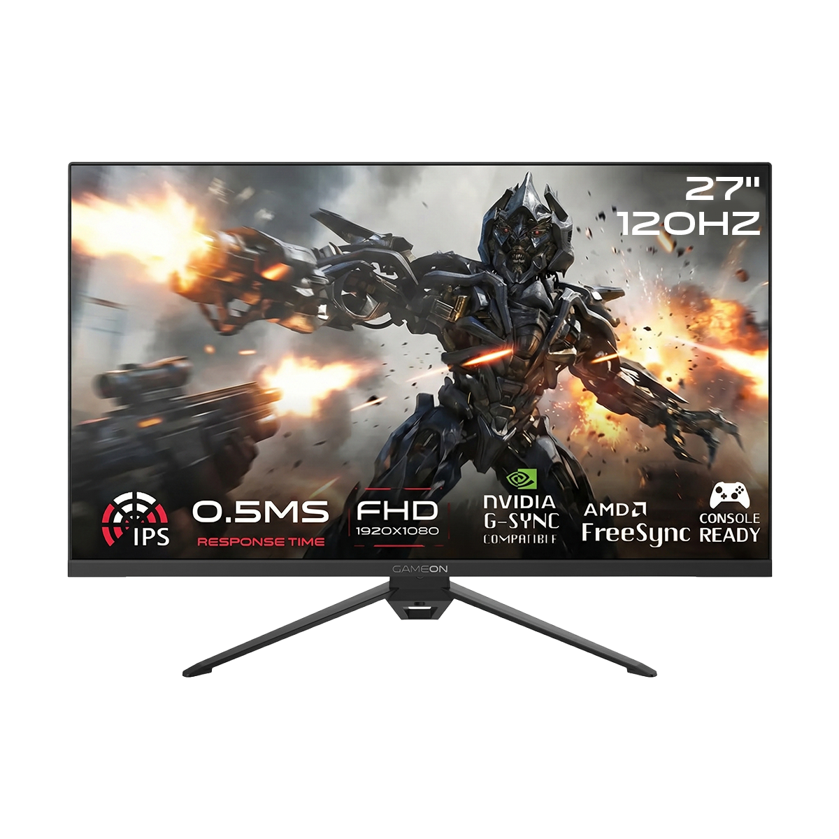 GAMEON GOES27FHD120IPS Essential Series 27" FHD, 120Hz, MPRT 0.5ms, HDMI 2.1, Fast IPS Gaming Monitor (Supports PS5) - Black