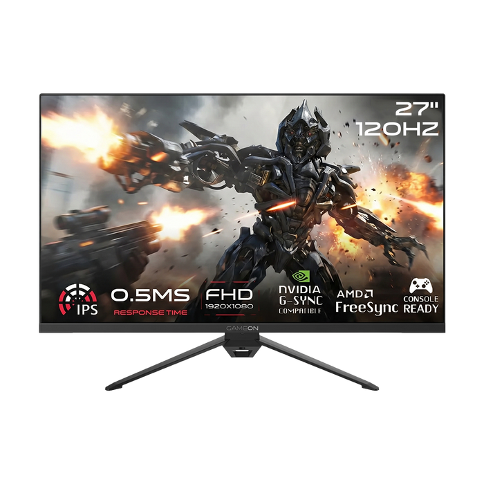 GAMEON GOES27FHD120IPS Essential Series 27" FHD, 120Hz, MPRT 0.5ms, HDMI 2.1, Fast IPS Gaming Monitor (Supports PS5) - Black
