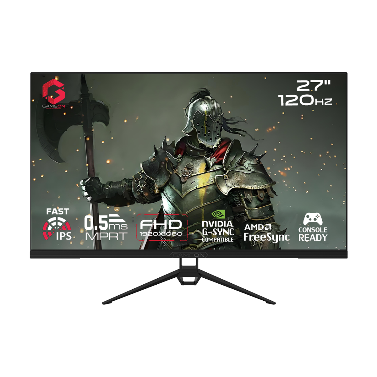 GAMEON GOES27FHD120IPS Essential Series 27" FHD, 120Hz, MPRT 0.5ms, HDMI 2.1, Fast IPS Gaming Monitor (Supports PS5) - Black