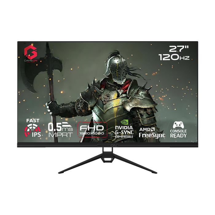 GAMEON GOES27FHD120IPS Essential Series 27" FHD, 120Hz, MPRT 0.5ms, HDMI 2.1, Fast IPS Gaming Monitor (Supports PS5) - Black