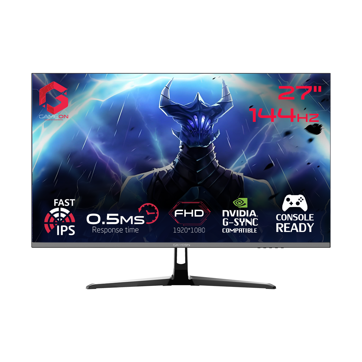 GAMEON GOES27FHD144IPS Essential Series 27" FHD, 144Hz, MPRT 0.5ms, HDMI 2.1, Fast IPS Gaming Monitor (Supports PS5) - Black