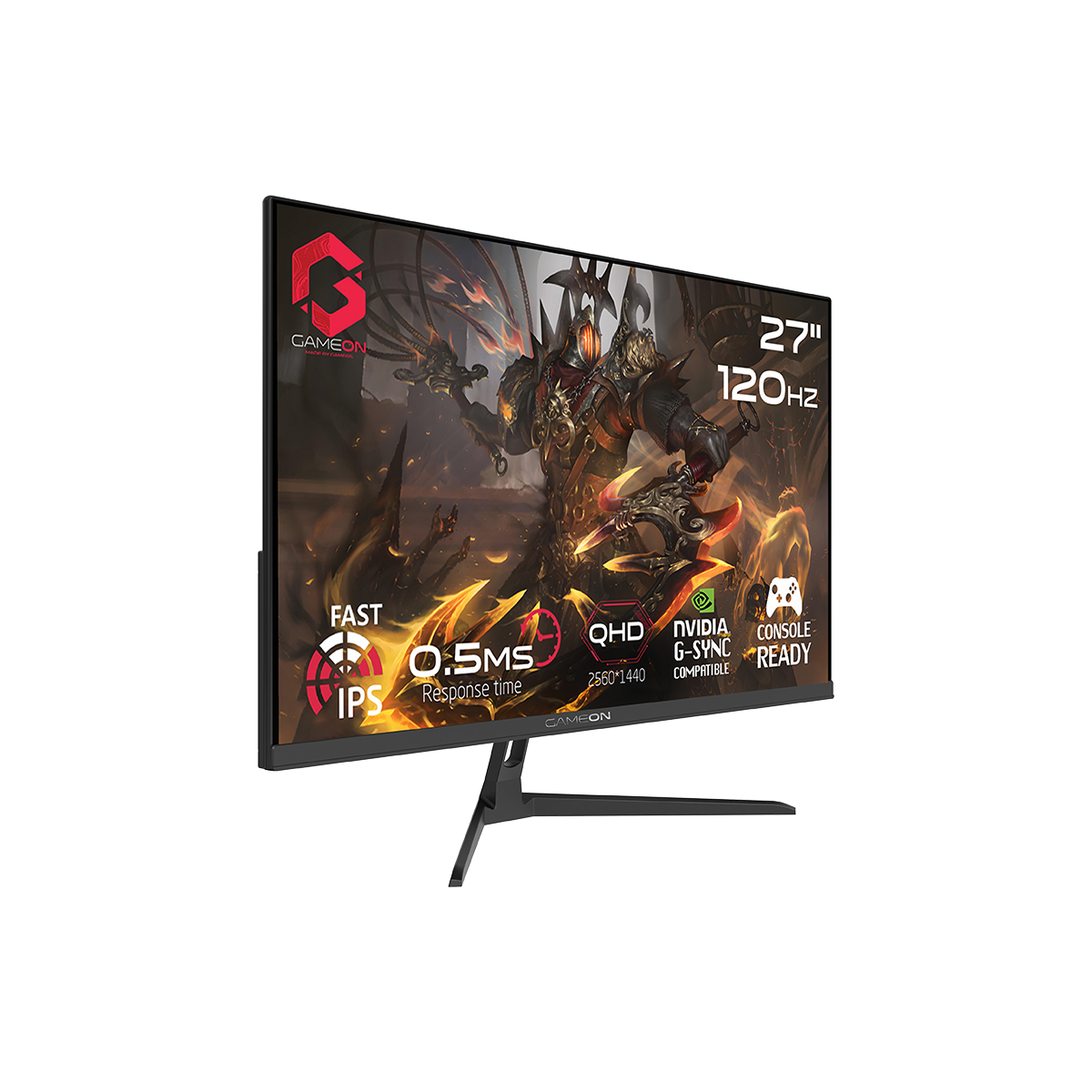 GAMEON GOES27QHD120IPS Essential Series 27" QHD, 120Hz, MPRT 0.5ms, HDMI 2.1, Fast IPS Gaming Monitor (Supports PS5) - Black