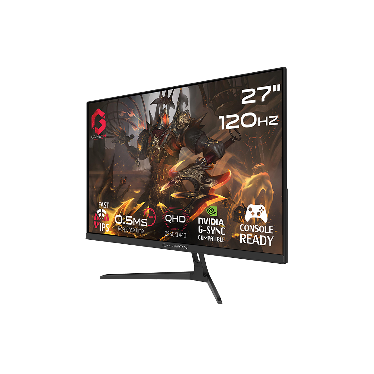 GAMEON GOES27QHD120IPS Essential Series 27" QHD, 120Hz, MPRT 0.5ms, HDMI 2.1, Fast IPS Gaming Monitor (Supports PS5) - Black