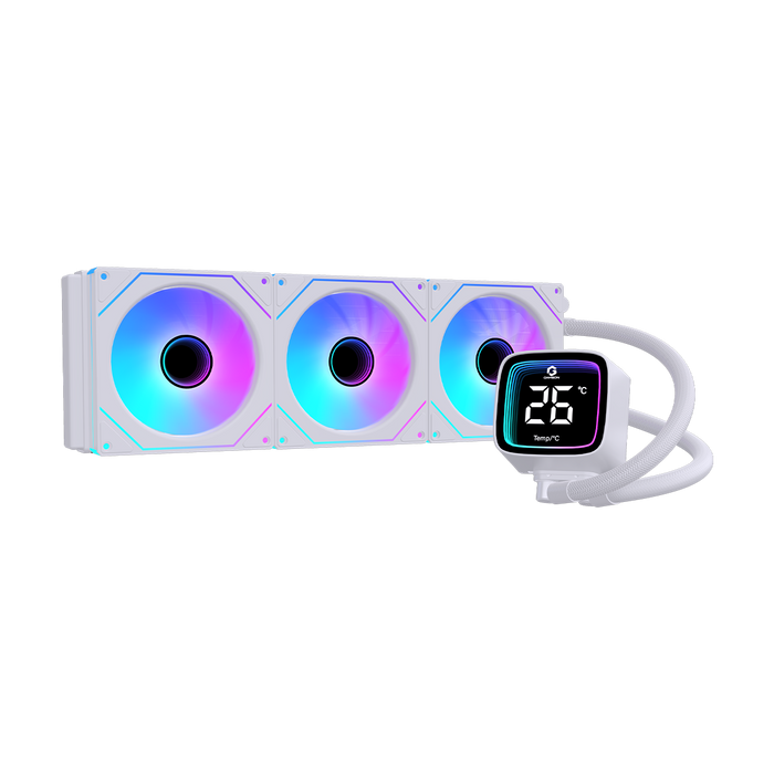 GAMEON - KRAKEN X Pro Series N360 LCD Display Liquid CPU Cooler 360mm With ARGB Tube – White