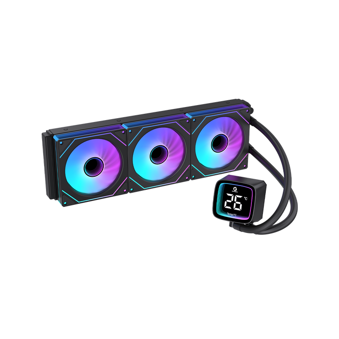 GAMEON - KRAKEN X Pro Series N360 LCD Display Liquid CPU Cooler 360mm With ARGB Tube – Black