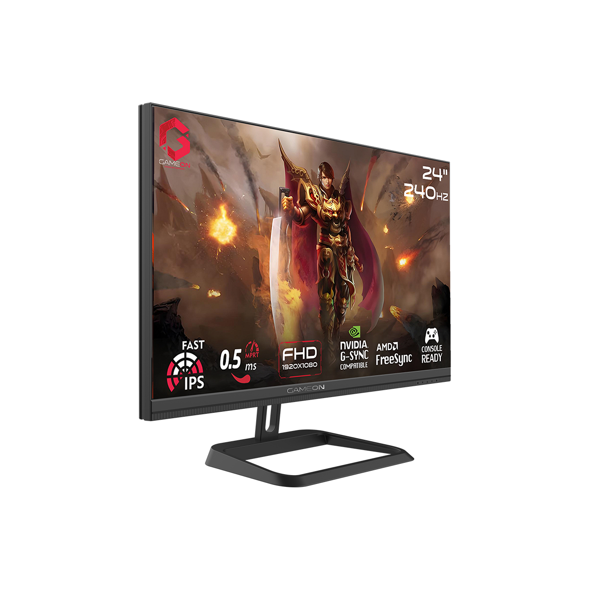 GAMEON GOM24FHD240IPS Midnight Pro Series 24" FHD, 240Hz, MPRT 0.5ms, HDMI 2.1, Fast IPS Gaming Monitor (Supports PS5) – Black