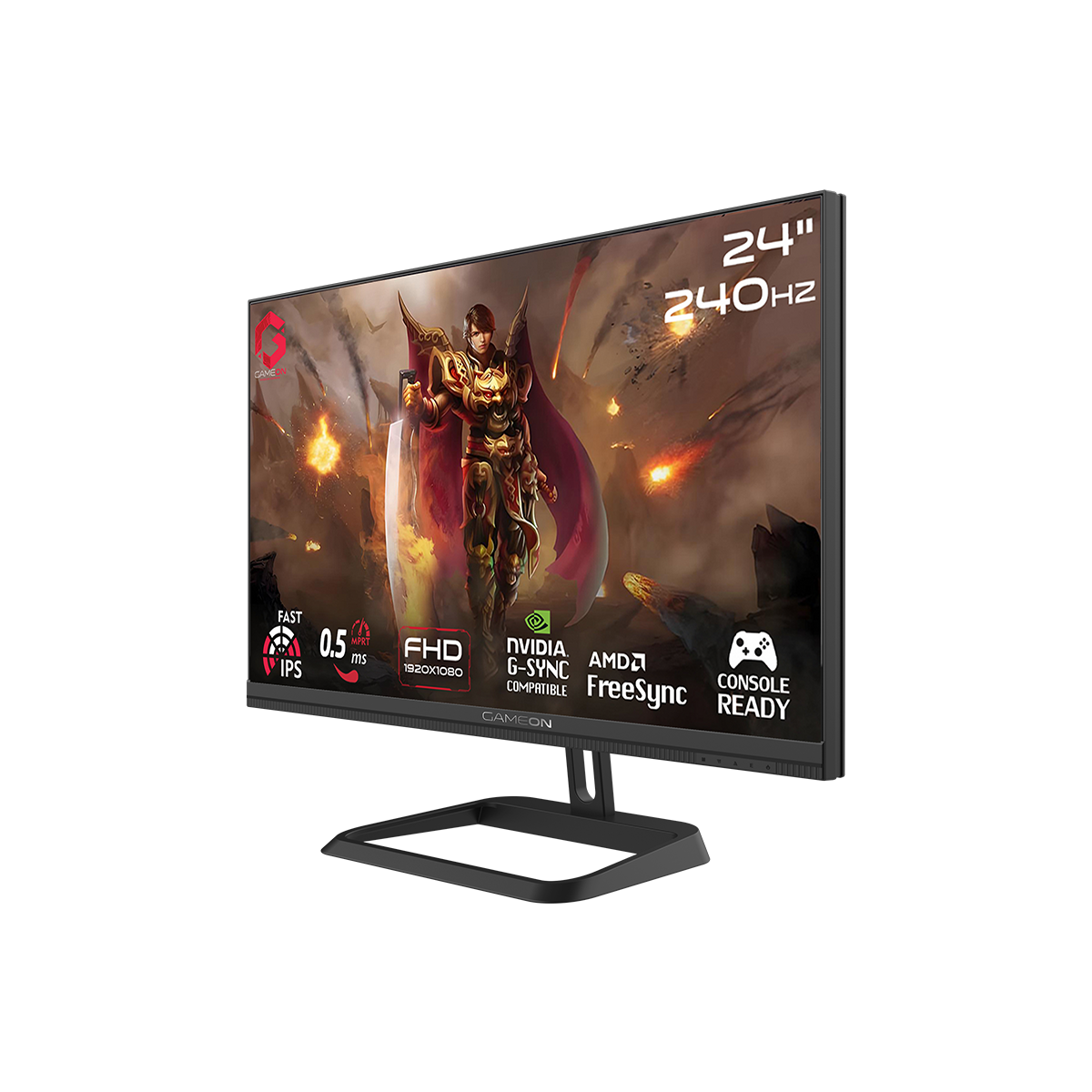 GAMEON GOM24FHD240IPS Midnight Pro Series 24" FHD, 240Hz, MPRT 0.5ms, HDMI 2.1, Fast IPS Gaming Monitor (Supports PS5) – Black