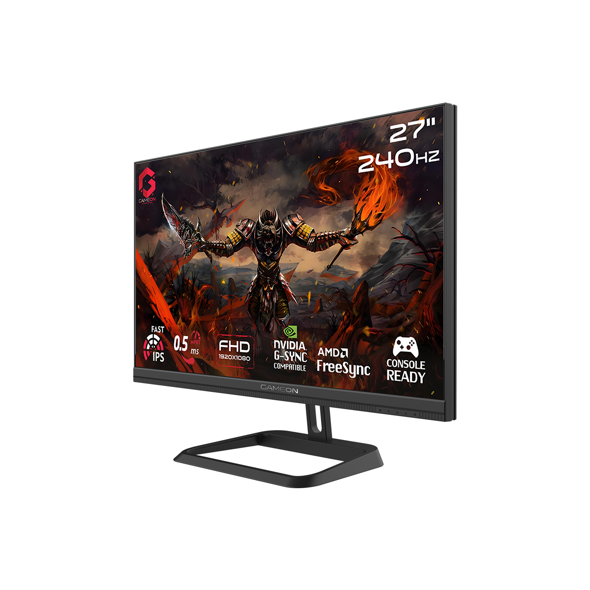 GAMEON GOM27FHD240IPS Midnight Pro Series 27" FHD, 240Hz, MPRT 0.5ms, HDMI 2.1, Fast IPS Gaming Monitor (Supports PS5) – Black