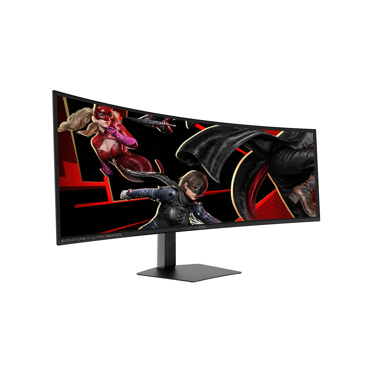 GAMEON GOM49DQDOLD144 Signature X Ultra-Wide Series 49" QD OLED (Screen care 2.0), 144Hz, MPRT 0.03ms, HDMI 2.1, Fast VA Panel Curved Gaming Monitor R1800 (Supports PS5) – Black