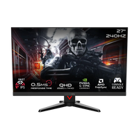 GAMEON 27" QHD 240Hz Monitor + 24" FHD 120Hz Monitor + Dual Monitor Arm