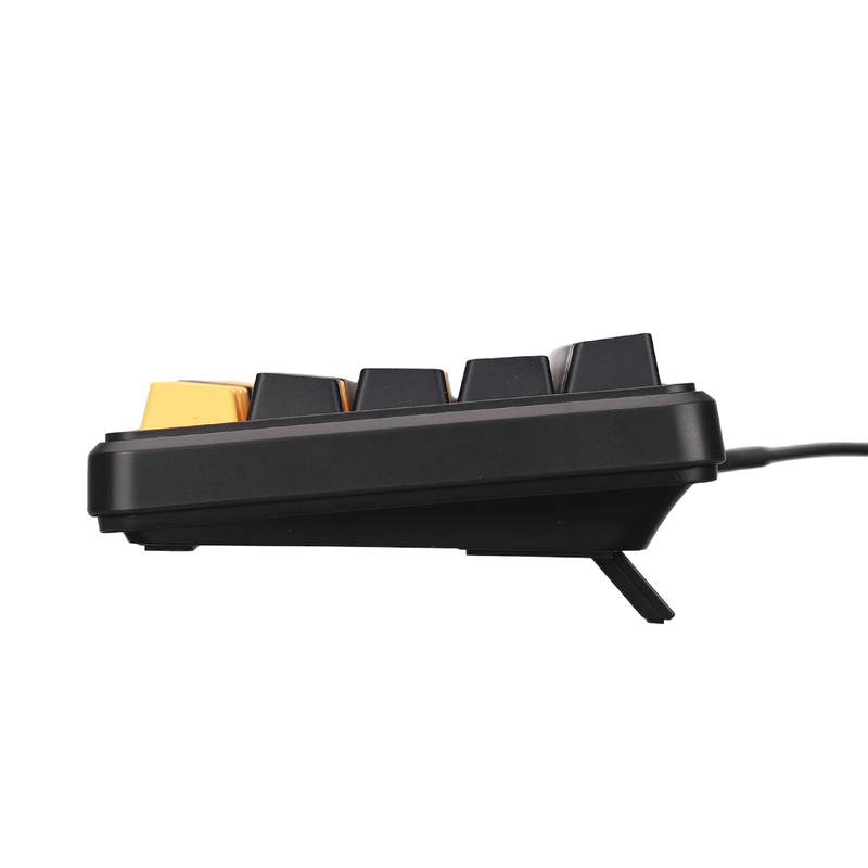 Side view of GAMEON VOLT GOMGK68-RS 60% RGB magnetic keyboard showing the Type-C connection port and sloped key profile.