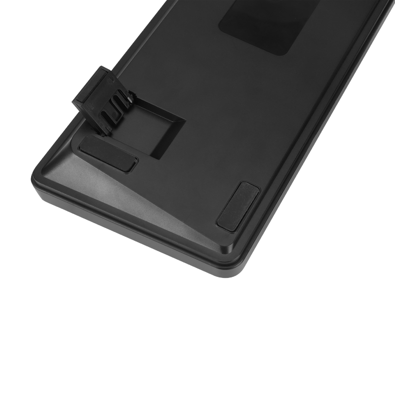 Bottom view of GAMEON VOLT GOMGK68-RS 60% RGB magnetic keyboard showing non-slip rubber feet.