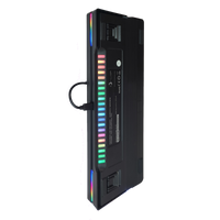 Bottom view of GAMEON AEROX GOMK160-RS 60% RGB mechanical keyboard showing label, Top RGB light bar, and anti-slip rubber pads.