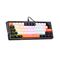 Angled view of GAMEON AEROX GOMK160-RS 60% RGB Mechanical Gaming Keyboard - red switches, Type-C connection, and full RGB edge lighting.