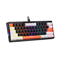 Angled view of GAMEON AEROX GOMK60-RS 60% RGB Mechanical Gaming Keyboard - red switches, Type-C connection, and full RGB edge lighting.