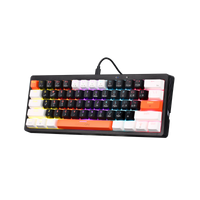 Angled front-right view of GAMEON AEROX GOMK60-RS 60% RGB mechanical keyboard, compact layout with rainbow backlighting.