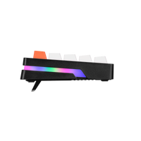Side view of GAMEON AEROX GOMK60-RS 60% RGB mechanical keyboard showing the side RGB light bar and sloped key profile.