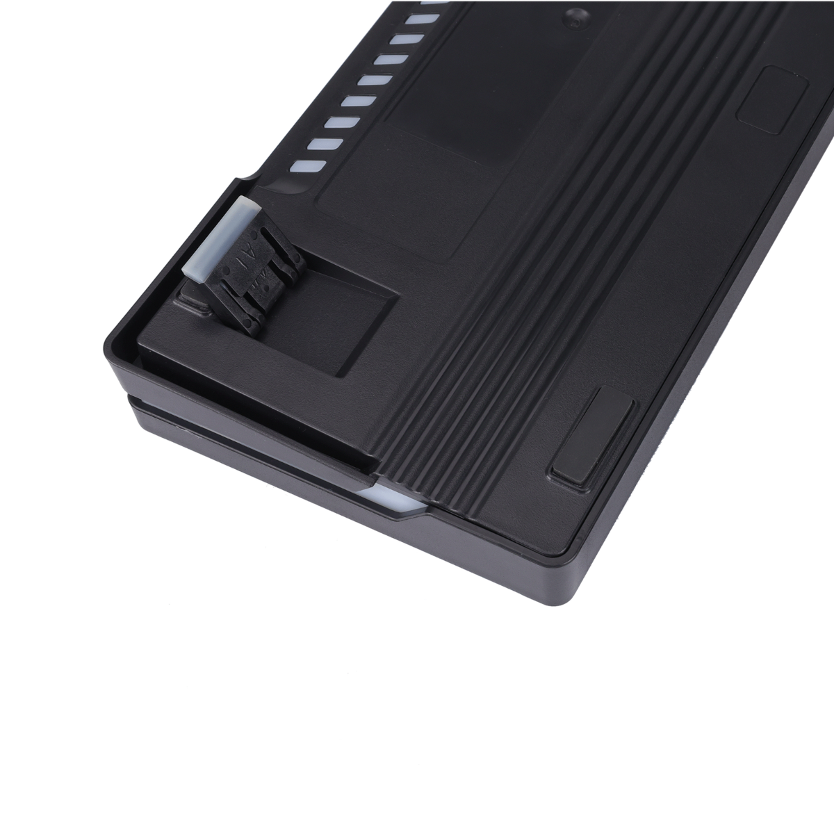 Bottom view of GAMEON AEROX GOMK60-RS 60% RGB mechanical keyboard showing non-slip rubber feet.