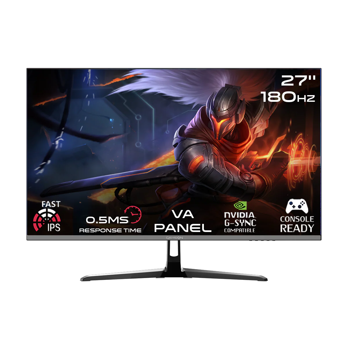 GAMEON GOPS27180VA Pro series 27" FHD, 180Hz, MPRT 0.5ms, HDMI 2.1, Fast VA Panel Gaming Monitor (Supports PS5) - Black