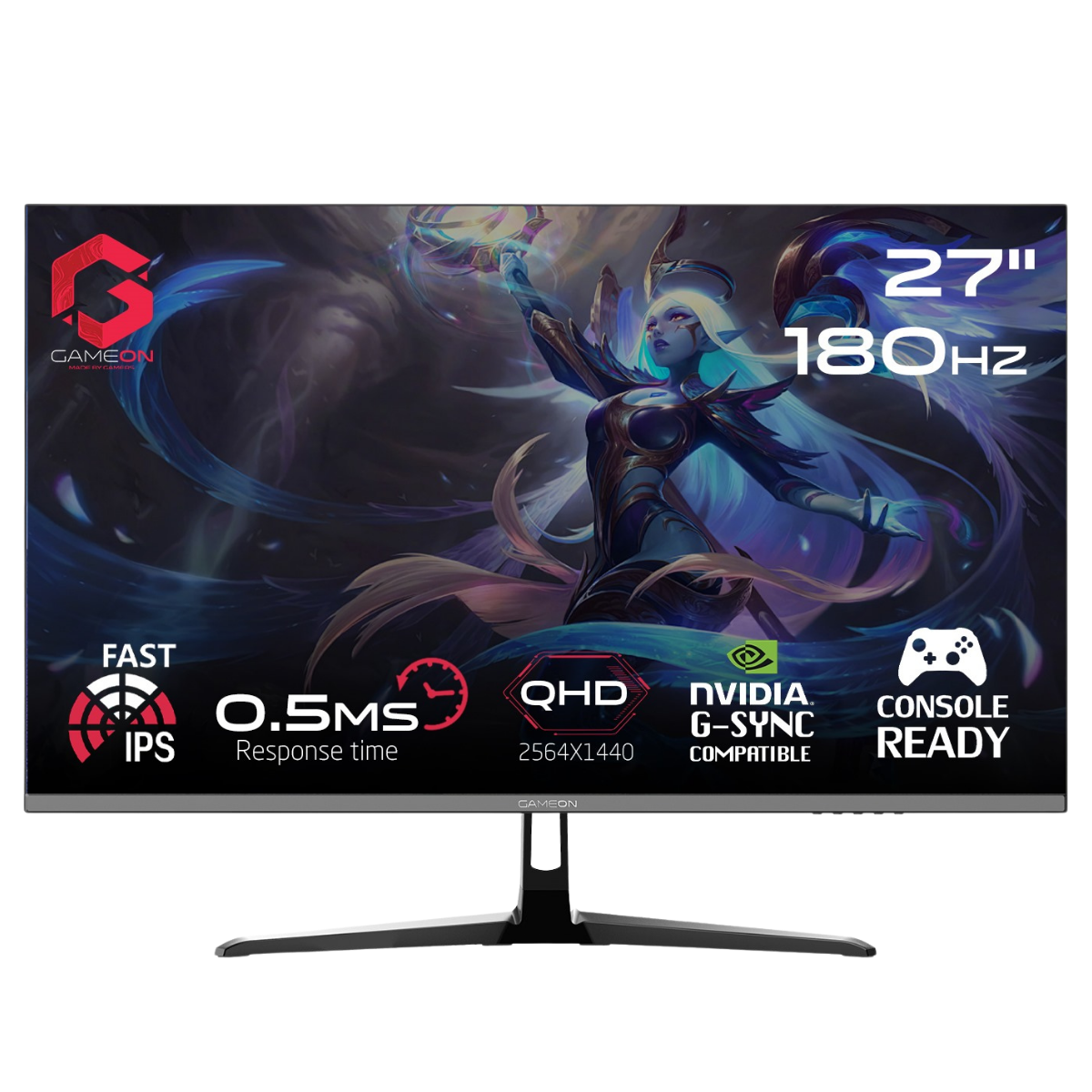 GAMEON GOPS27QHD180IPS 27" QHD, 180Hz, 0.5ms Fast IPS Gaming Monitor (Support PS5)