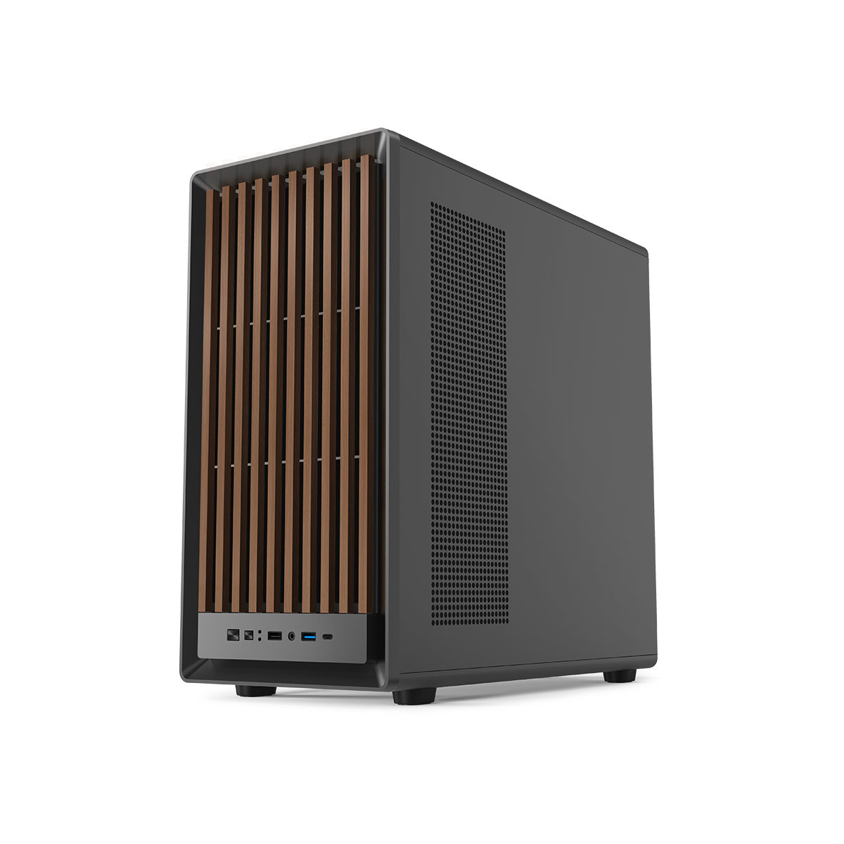 GAMEON TIMBERI Midnight Series ARGB + PWM Mid Tower Gaming Case - Wood/Black