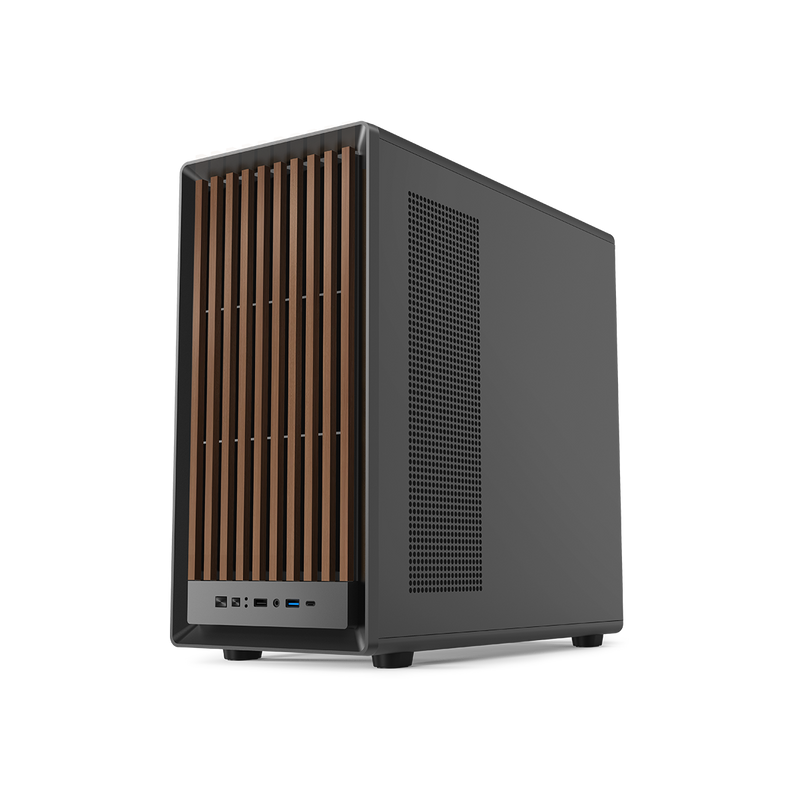 GAMEON TIMBERI Midnight Series ARGB + PWM Mid Tower Gaming Case - Wood/Black