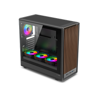 GAMEON TIMBERI Midnight Series ARGB + PWM Mid Tower Gaming Case - Wood/Black