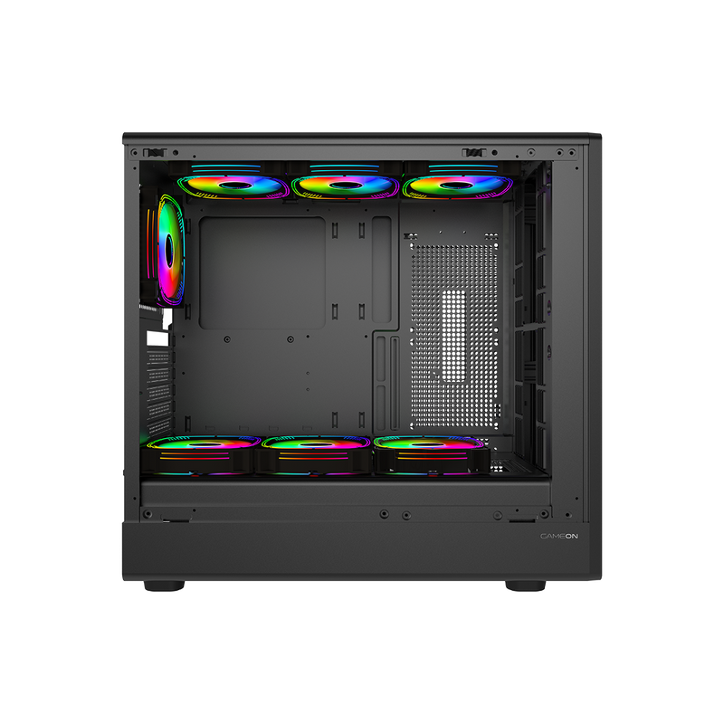 GAMEON TIMBERI Midnight Series ARGB + PWM Mid Tower Gaming Case - Wood/Black