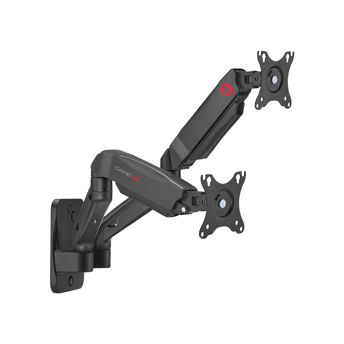 GAMEON GO-5008 Economy Spring-Assisted Wall Mounted Dual Monitor Arm For Gaming And Office Use, 17" - 32", Each Arm Up To 9 KG