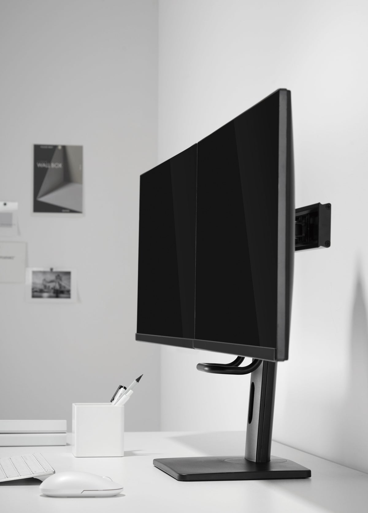 GAMEON GO-2052 Easy To Adjust Vertical Lift Dual Screen Monitor Stand For Gaming And Office Use, 17" - 27", Each Arm Up To 6 KG, Black