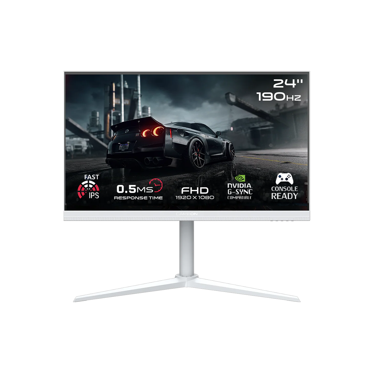 GAMEON GOA24FHD190IPS Artic Pro Series 24" FHD, 190Hz, MPRT 0.5ms, HDMI 2.1, Fast IPS Gaming Monitor (Supports PS5) - White