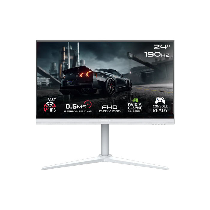 GAMEON GOA24FHD190IPS Artic Pro Series 24" FHD, 190Hz, MPRT 0.5ms, HDMI 2.1, Fast IPS Gaming Monitor (Supports PS5) - White