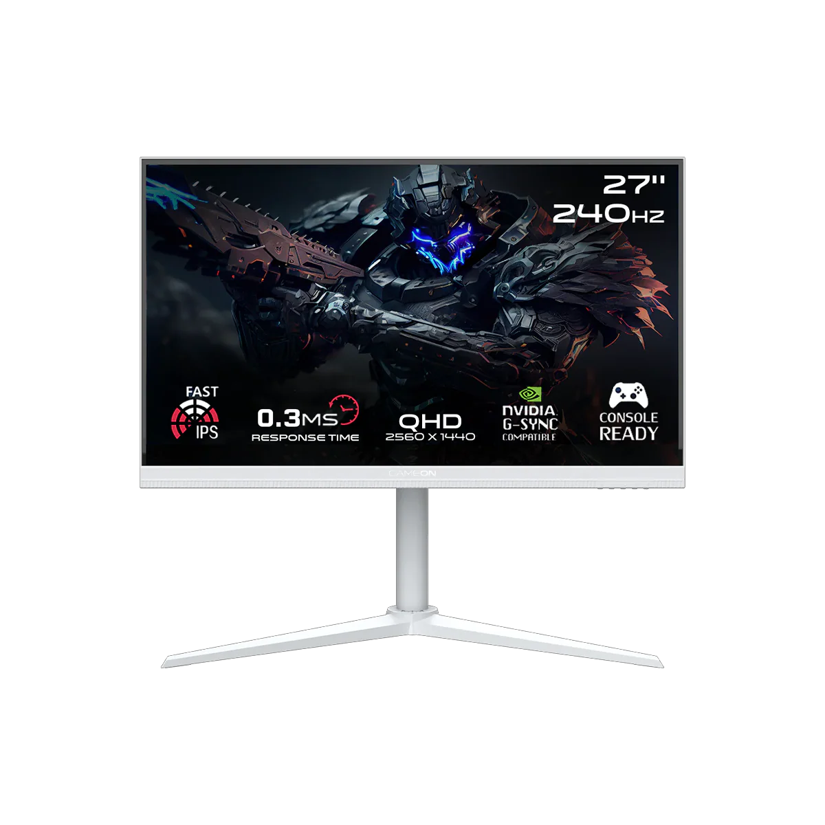 GAMEON GOA27QHD240IPS Artic Pro Series 27" QHD, 240Hz, MPRT 0.3ms, HDMI 2.1, Fast IPS Gaming Monitor (Supports PS5) - White