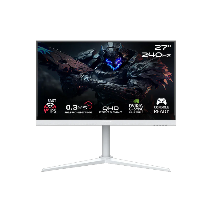 GAMEON GOA27QHD240IPS Artic Pro Series 27" QHD, 240Hz, MPRT 0.3ms, HDMI 2.1, Fast IPS Gaming Monitor (Supports PS5) - White