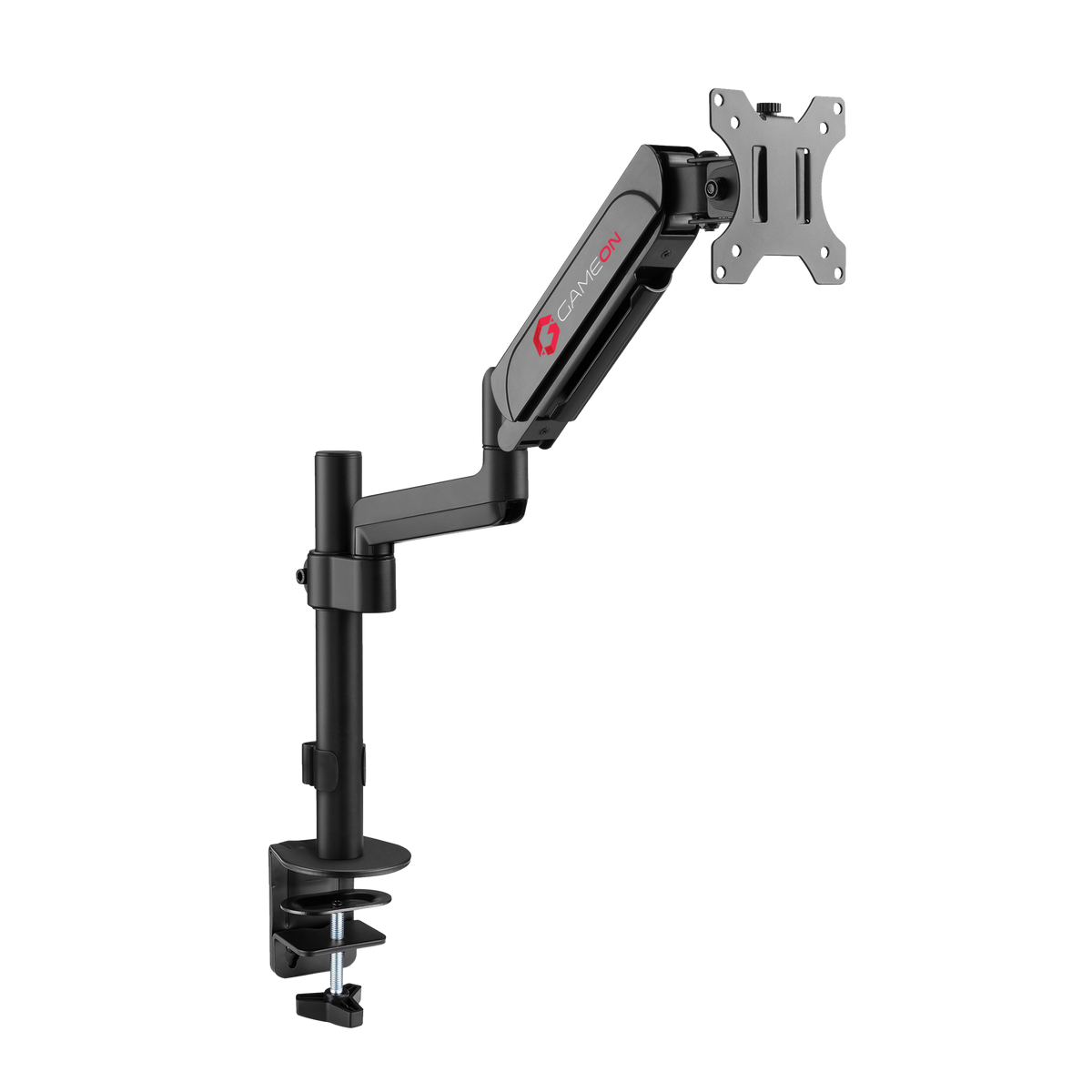 GAMEON GO-3363 Pole-Mounted Spring-Assisted Single Monitor Arm For Gaming And Office Use, 17" - 32", Arm Up To 9 KG