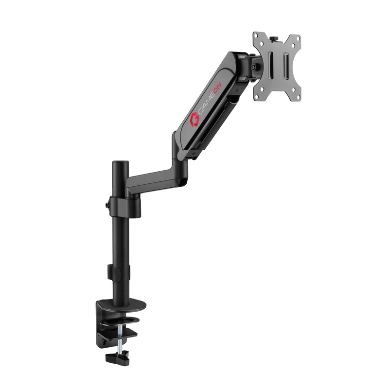 GAMEON GO-3363 Pole-Mounted Spring-Assisted Single Monitor Arm For Gaming And Office Use, 17" - 32", Arm Up To 9 KG