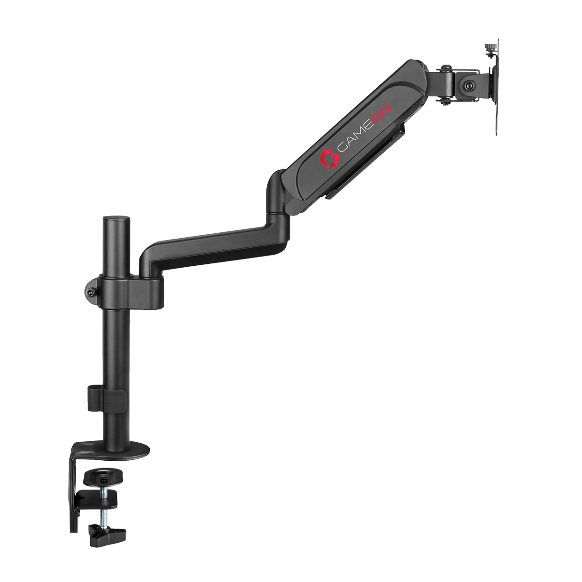 GAMEON GO-3363 Pole-Mounted Spring-Assisted Single Monitor Arm For Gaming And Office Use, 17" - 32", Arm Up To 9 KG