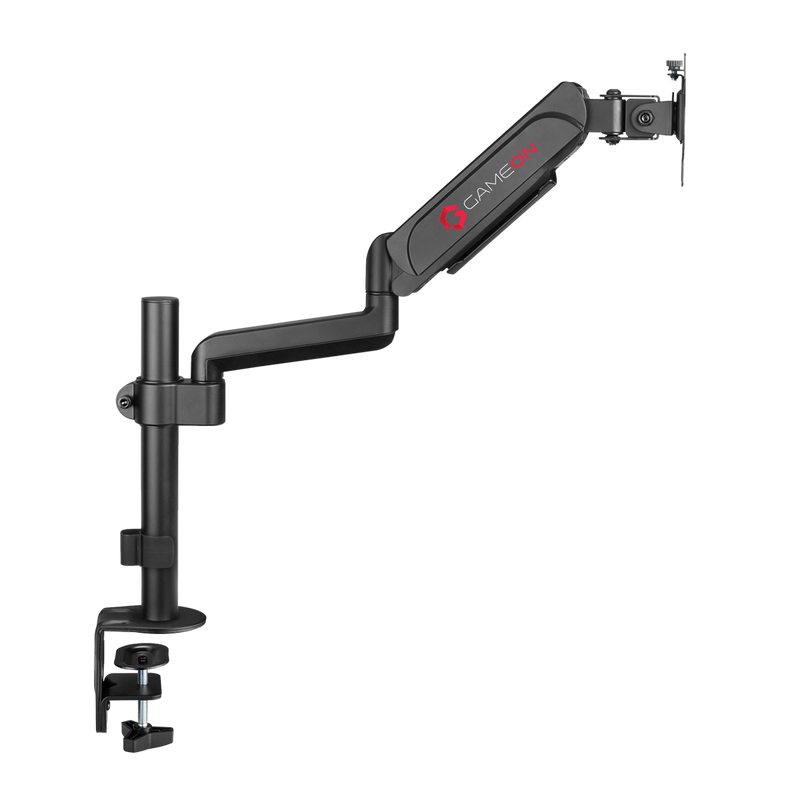 GAMEON GO-3363 Pole-Mounted Spring-Assisted Single Monitor Arm For Gaming And Office Use, 17" - 32", Arm Up To 9 KG