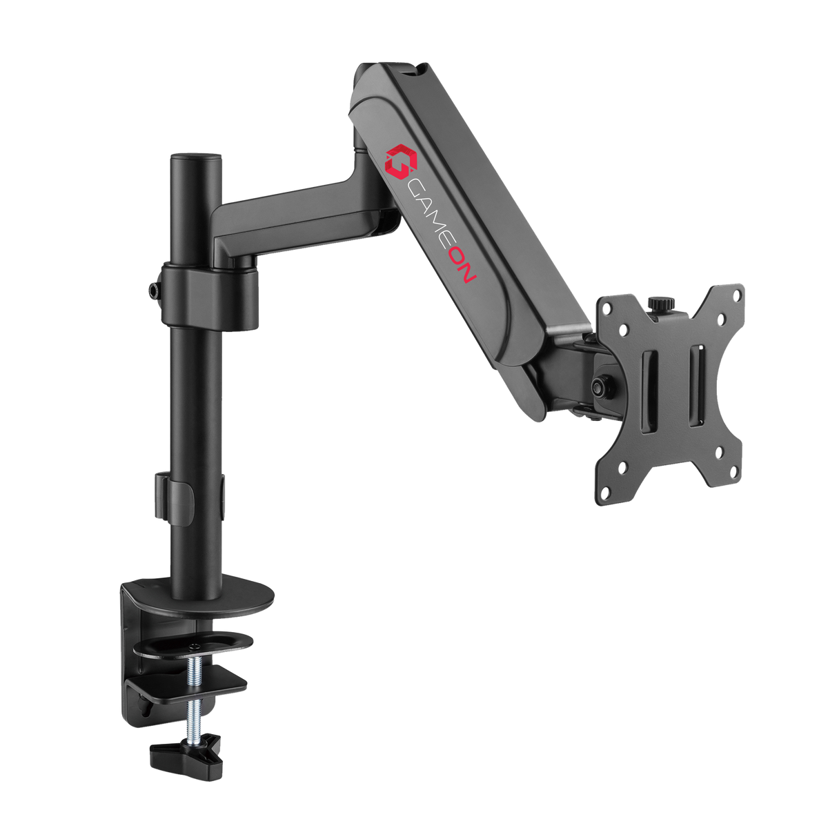 GAMEON GO-3363 Pole-Mounted Spring-Assisted Single Monitor Arm For Gaming And Office Use, 17" - 32", Arm Up To 9 KG