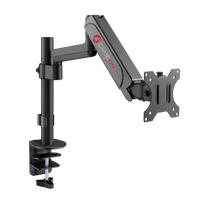 GAMEON GO-3363 Pole-Mounted Spring-Assisted Single Monitor Arm For Gaming And Office Use, 17" - 32", Arm Up To 9 KG