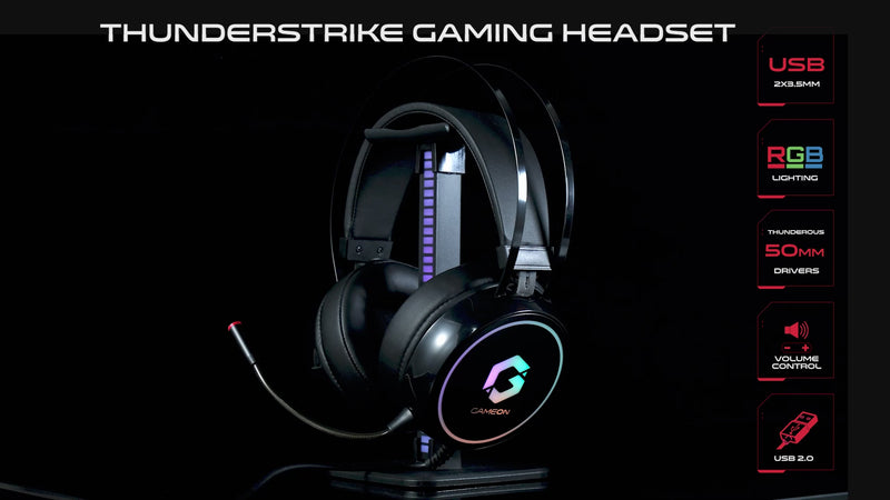 GAMEON GOT200A Thunderstrike RGB Gaming Headset - Black