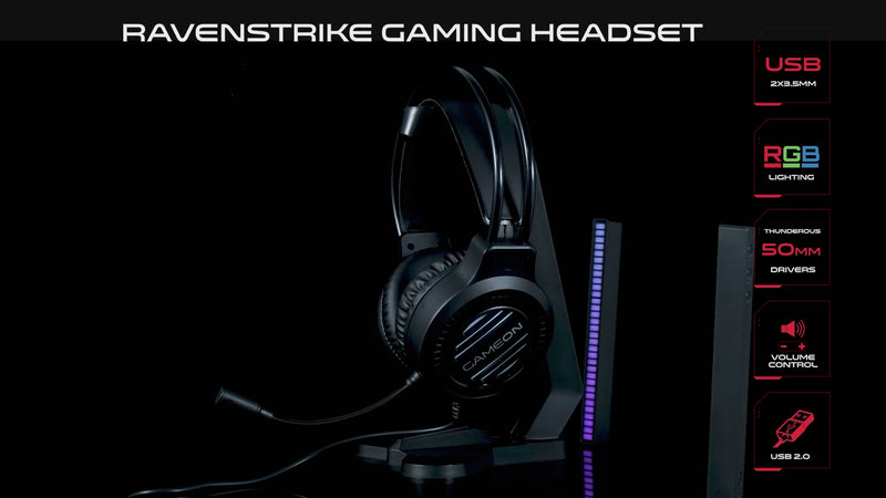 GAMEON GOT100 Ravenstrike RGB Gaming Headset - Black