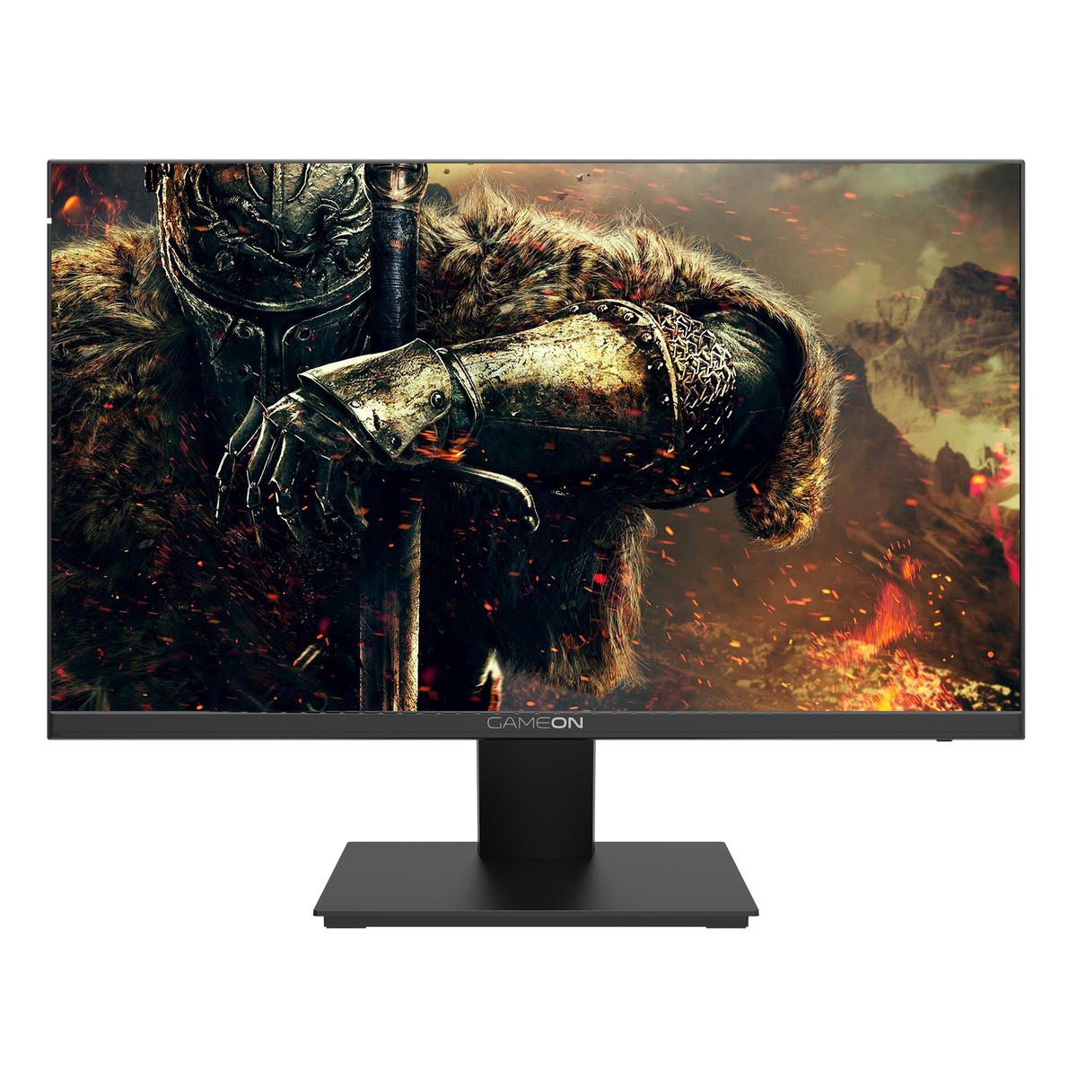 GAMEON GOB22FHD75VA 22 Inch Gaming Monitor, FHD, شاشه قيمنق, 75 Hz, VA Panel, HDMI Ports, GSync & Free Sync, VESA, Tilt, Flat LED Screen, Fixed Stand, with Speakers, Black