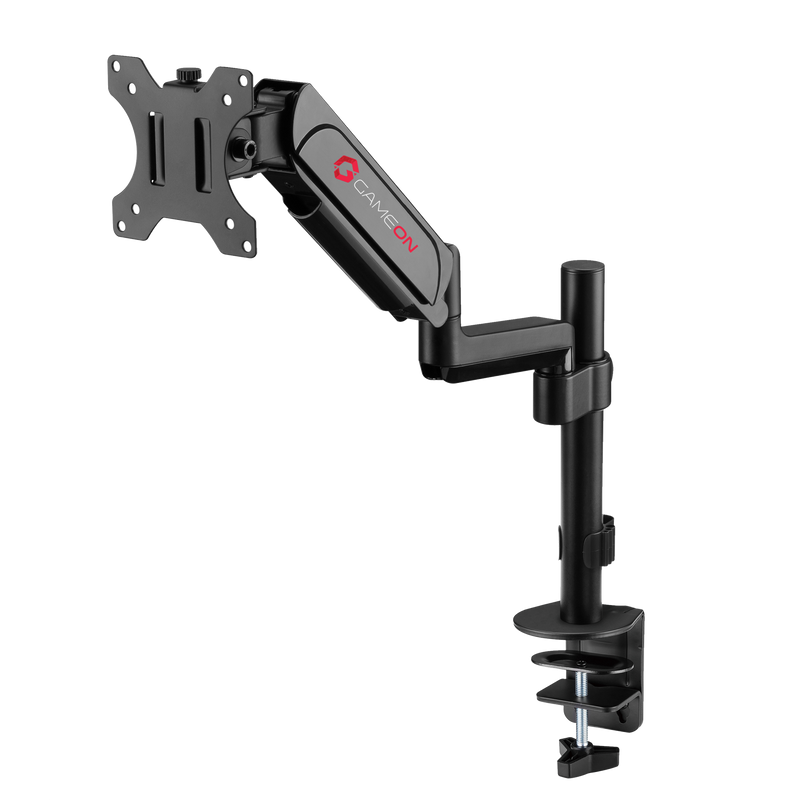 GAMEON GO-3363 Pole-Mounted Spring-Assisted Single Monitor Arm For Gaming And Office Use, 17" - 32", Arm Up To 9 KG